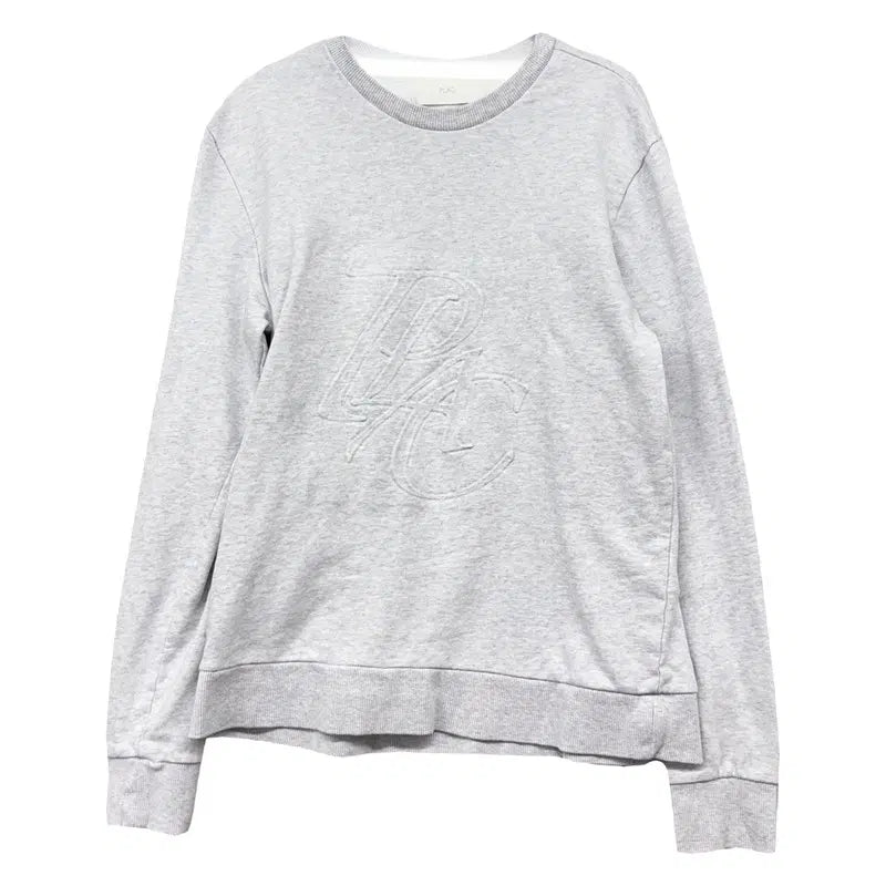 [BUNJANG] PLAC Light Gray Cotton Minimal Basic Casual Sweatshirt S / 플랙진 PLAC 라이트그레이 코튼 미니멀 베이직 캐주얼 맨투맨 S