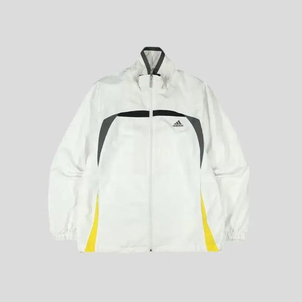 [BUNJANG] Adidas White Multicolor Logo Lining Inner Mesh Woven Windbreaker L / 아디다스 화이트 멀티컬러 로고 라이닝 이너메쉬 우븐 바람막이 L