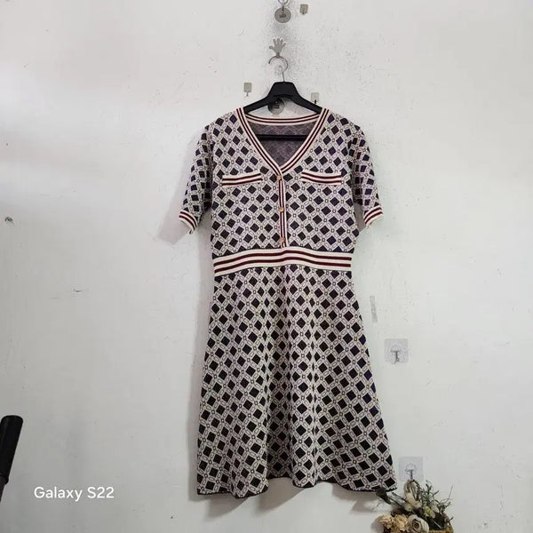 [BUNJANG] Pattern Knit Dress / 패턴 니트 원피스