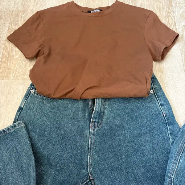 [BUNJANG] Knit Lounge Pants or Shorts Set / (선착순 브라운 반팔은 덤) 청 긴바지 or 반바지