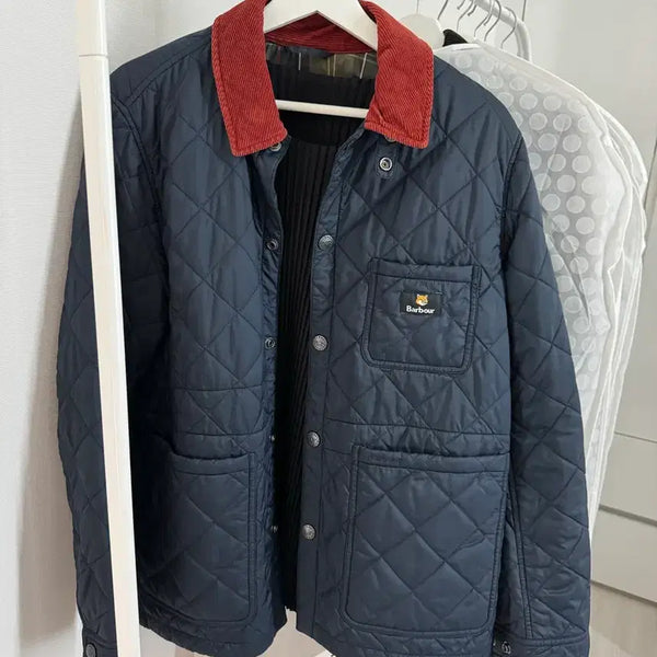 [BUNJANG] Barbour Maison Kitsuné Quilted Jacket Navy S / 바버 메종키츠네 퀼팅 자켓 네이비 s