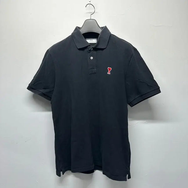 [BUNJANG] AMI Paris Small Heart Logo Short Sleeve Polo Shirt / ami 아미 파리 스몰하트 카라 반팔 폴로티 피케티 실측 M 95