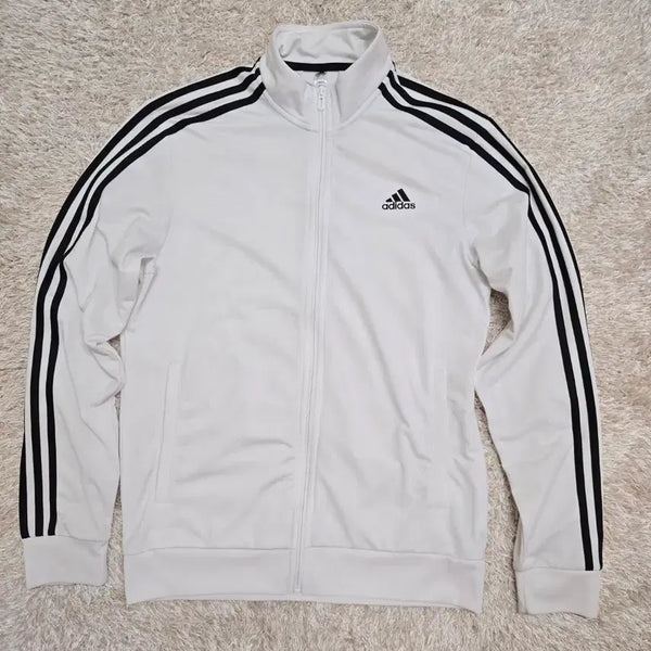[BUNJANG] Adidas White Three Stripes Track Top Jersey L / 아디다스 화이트 트랙탑 져지 L