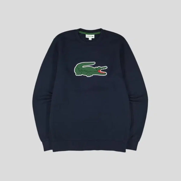 [BUNJANG] Lacoste Pigment Navy Big Croc Logo Cotton Blend Sweatshirt S / 라코스테 피그먼트 네이비 빅크록로고 코튼블렌드 맨투맨 티셔츠 S