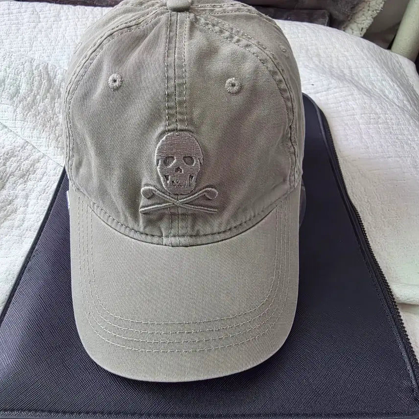 [BUNJANG] Mark &ロナ Skull Logo Golf Cap Khaki / 마크앤로나 골프모자 카키색 스컬 로고