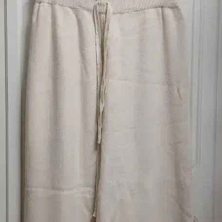 [BUNJANG] Women's Wide Knit Pants - Ivory / 여성 와이드 니트 바지 아이보리