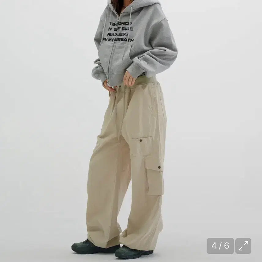 [BUNJANG] Running High Beige Cargo Pants / 러닝하이 베이지 카고팬츠