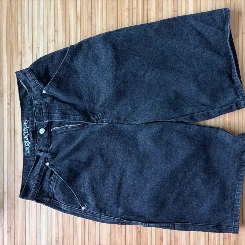 [BUNJANG] Suede Carpenter Denim Shorts / [S]스웨이드 카펜터 데님 쇼츠
