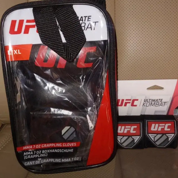 [BUNJANG] UFC Authentic MMA Grappling Open Finger Gloves Black / UFC 정품 MMA 그래플링 오픈핑거 글러브 블랙