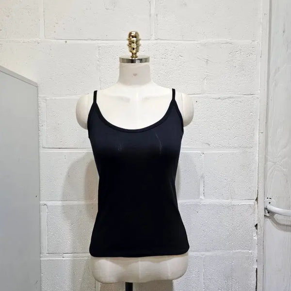 [BUNJANG] Plain Soft Sleeveless Top - Black / 안감피치기모 무지 부드러운 나시- 블랙