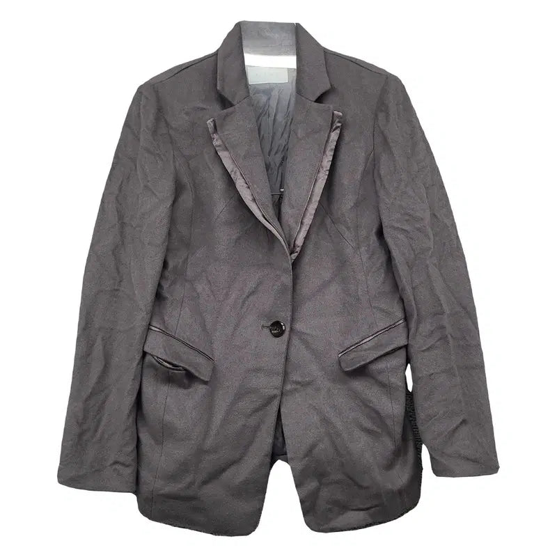 [BUNJANG] MINE Gray Cotton Tailored Single Blazer / 마인 MINE 그레이 코튼 모던 페미닌 테일러드 싱글 블레이저 88