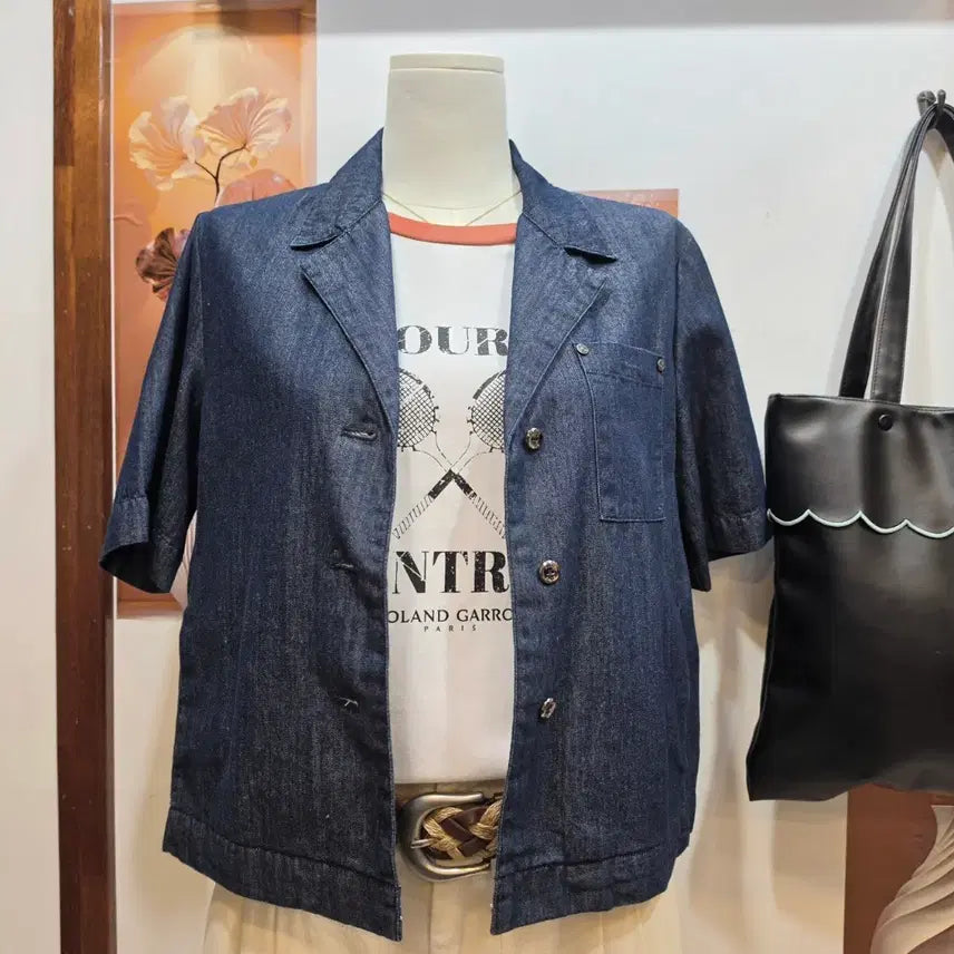 [BUNJANG] SIWY Short-Sleeve Denim Jacket / SIWY 씨위 데님 반팔 자켓