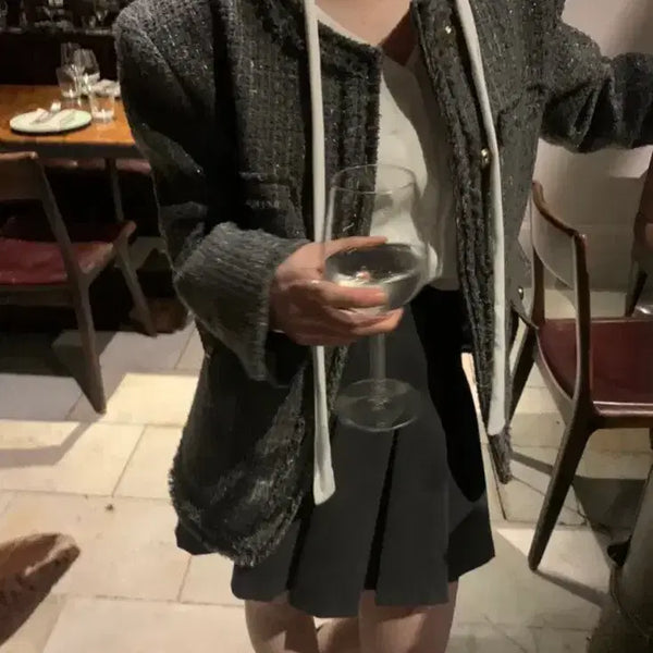 [BUNJANG] Merion Gray Pearl Tweed Jacket / 메리온 그레이 펄 트위드 자켓