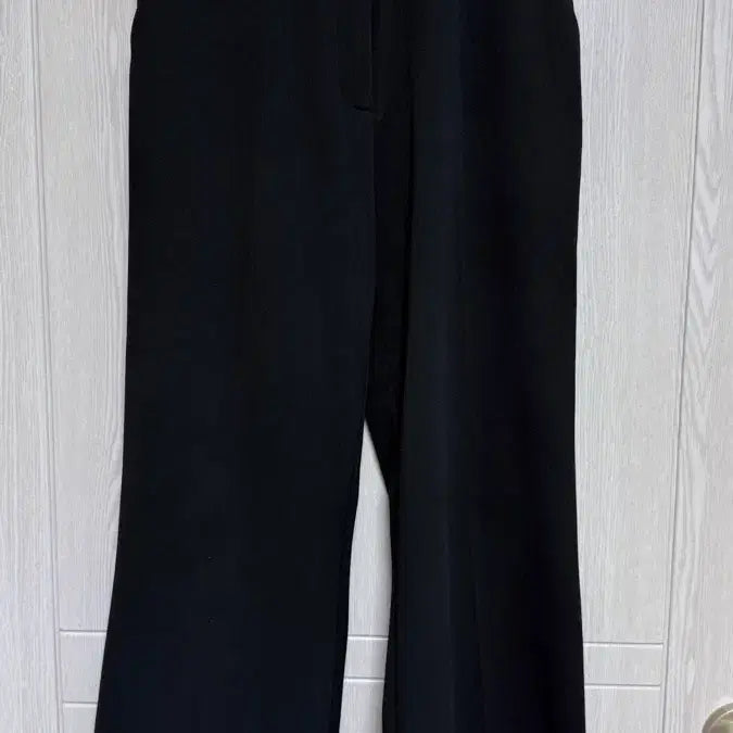 [BUNJANG] Black Semi-Wide Spandex Slacks / [M] 블랙 세미 와이드 스판 슬랙스 (허리밴딩/총장96)