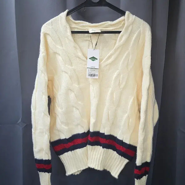 [BUNJANG] STANDARD Ivory Cable Knit Sweater / STANDARD 아이보리 케이블 니트 스웨터 (2457)