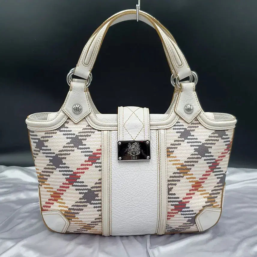 [BUNJANG] Daks Check Tote Bag / 닥스 체크 화사한 토트백 중고 가방 은피아노