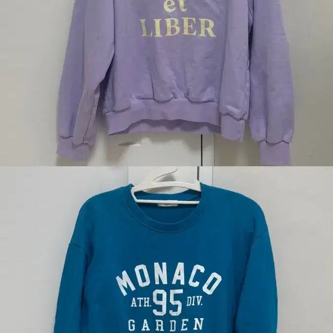 [BUNJANG] Bundle Set Sweatshirts (Purple, Teal) / (새 옷) 맨투맨 2개 일괄판매