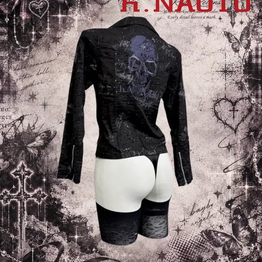 [BUNJANG] h.ANARCHY Archive Skull Damage Gothic Rider Jacket / h.ANARCHY 대장급 아카이브 스컬 데미지 고딕 라이더 자켓