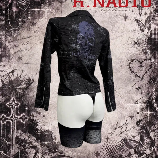 [BUNJANG] h.ANARCHY Archive Skull Damage Gothic Rider Jacket / h.ANARCHY 대장급 아카이브 스컬 데미지 고딕 라이더 자켓