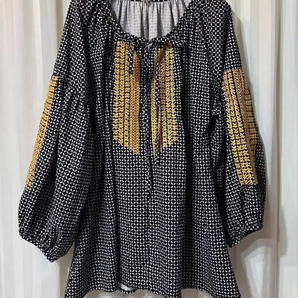 [BUNJANG] Yellow Embroidered Blouse / (새상품) 옐로우 자수 블라우스 55-66