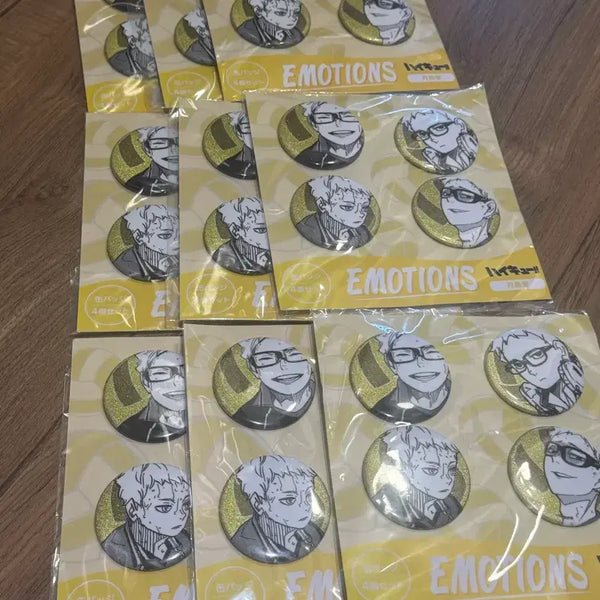[BUNJANG] Haikyuu!! Tsukishima Kei Emotion Can Badge Set Bundle / 하이큐 츠키시마 케이 이모션 캔뱃지 세트 일괄