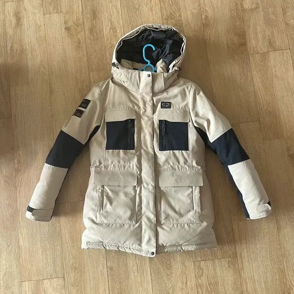 [BUNJANG] Centerpole Down Short Puffer Jacket Beige / 센터폴 오리털 숏패딩 베이지