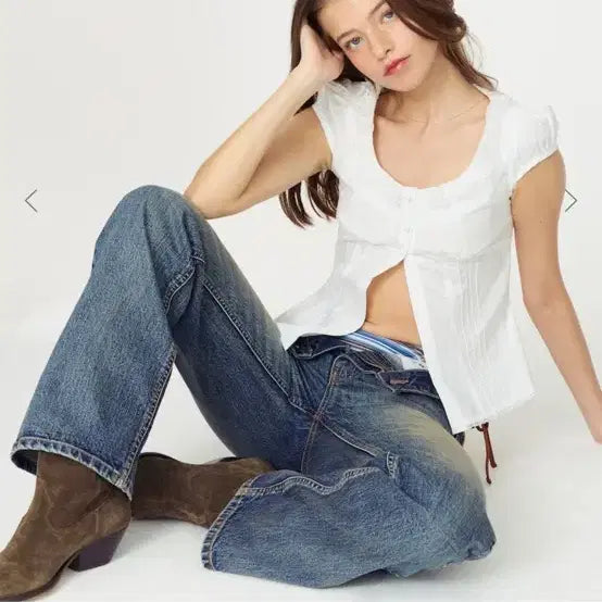 [BUNJANG] Glowny Sugar Puff Sleeve Blouse - White / 글로니 화이트 퍼프소매 블라우스 sugar puff blouse