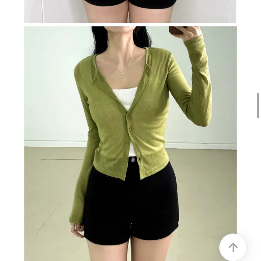 [BUNJANG] Olive Green Transitional Cardigan / 올리브그린 간절기 가디건 (교신X)