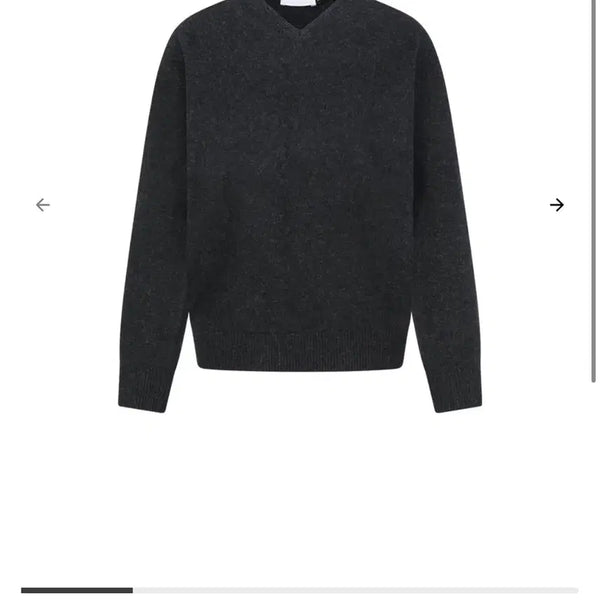 [BUNJANG] AMOMENTO Racoon V-Neck Knit Charcoal / (M)아모멘토 라쿤 브이넥 니트 차콜