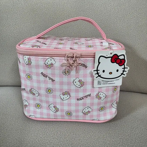[BUNJANG] Hello Kitty Check Pouch Pink / 헬로키티 체크 파우치 핑크