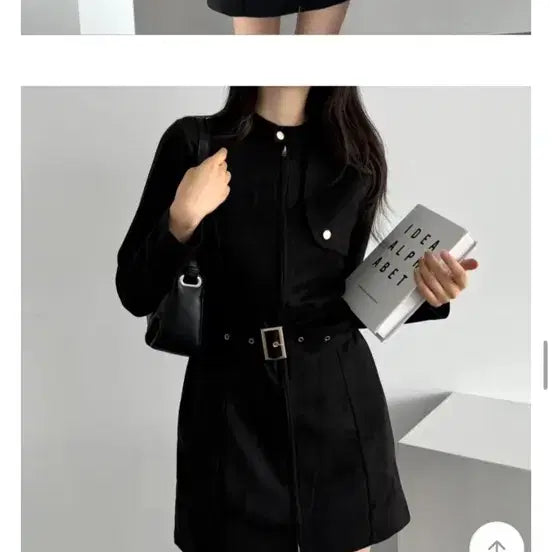 [BUNJANG] Suede Black Mini Dress / (새상품) 스웨이드 블랙 미니 원피스