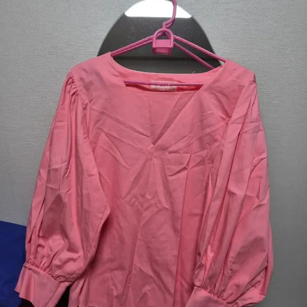 [BUNJANG] Pink Puff Sleeve Blouse / 핑크 소매퍼프 블라우스