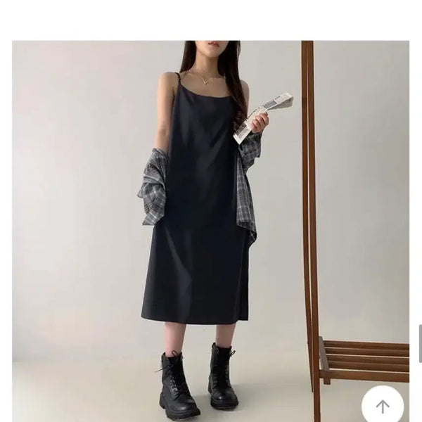 [BUNJANG] Basic Sleeveless Long Dress - Charcoal / (새상품) 차콜 나시 롱 원피스