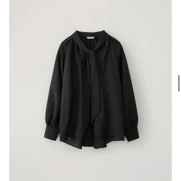 [BUNJANG] EAAH Shirring Blouse Black / EAAH 이아 타이 셔링 블라우스 블랙