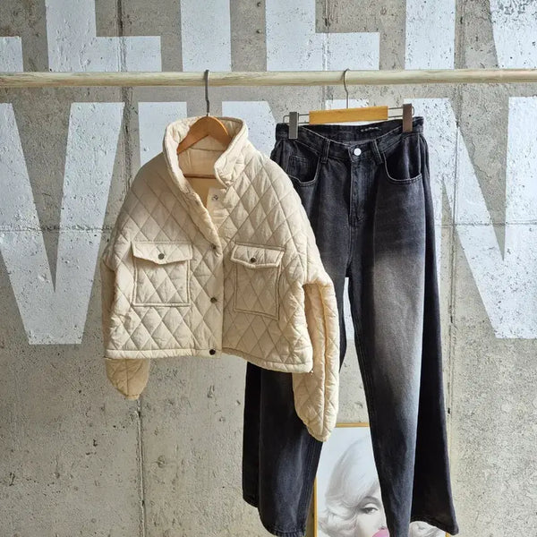 [BUNJANG] Quilted Pocket Short Jacket / 퀄팅 포켓 숏자켓(S6