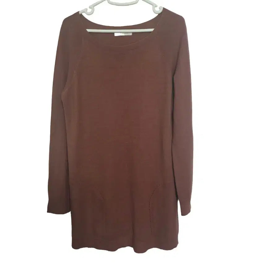 [BUNJANG] SJSJ Wool Angora Blend Brown Knit Dress / 한섬 SJSJ 울 앙고라 혼방 브라운 니트 원피스 (F)