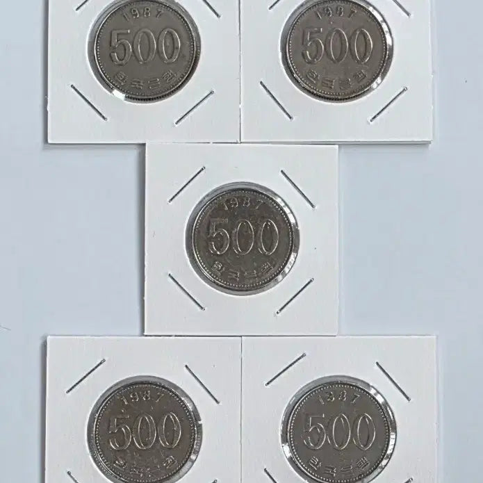 [BUNJANG] 1987 500 Won Coin Bundle (5 Coins) / 특년도 1987년 500원 주화 5개 일괄