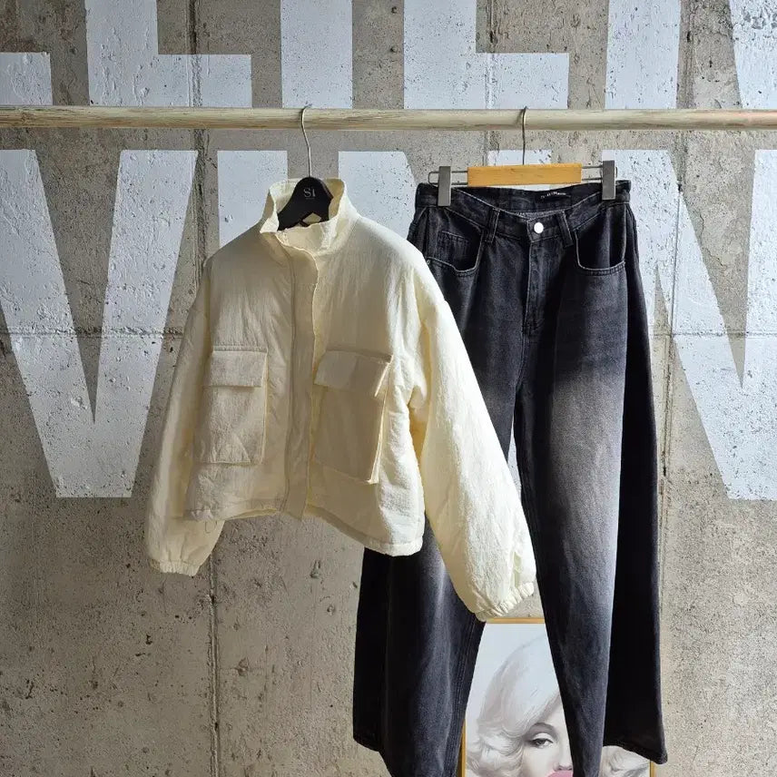 [BUNJANG] Lightweight Padded Short Jacket with Large Pockets / 큰포켓 경량 패딩 숏자켓(S6