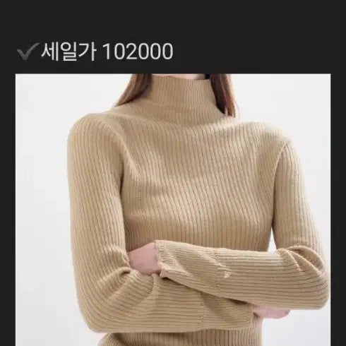 [BUNJANG] Cashmere Blend High-Neck Knit (Beige) / 캐시미어 블렌드 하이넥 니트