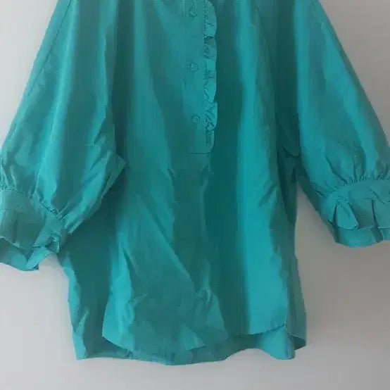 [BUNJANG] Mint Frill Button Blouse / 셔츠형블라우스