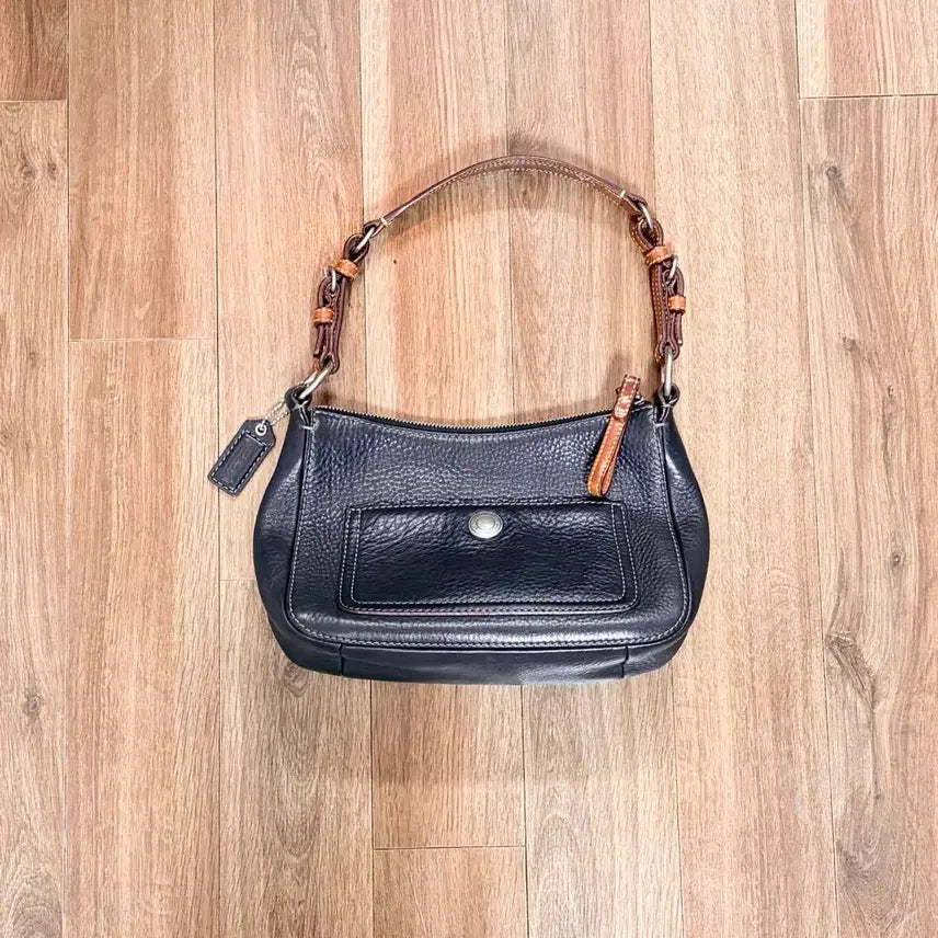 [BUNJANG] Coach Black Leather Hobo Bag / 코치 블랙 레더 호보백