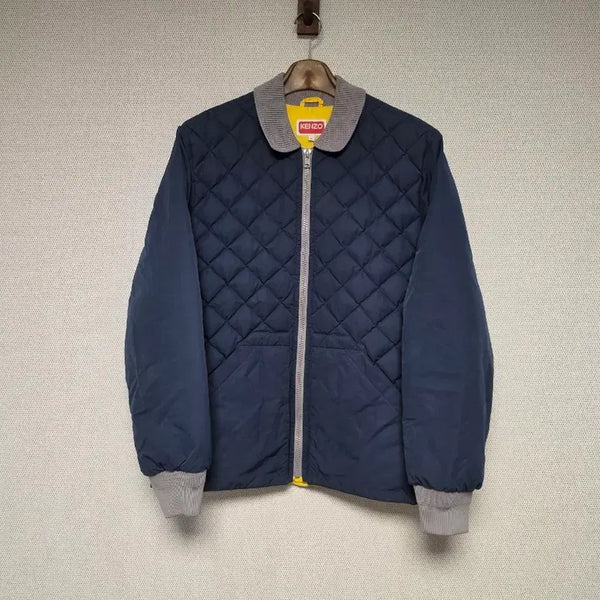 [BUNJANG] Kenzo Blue Colorblock Zip-Up Padded Jacket L / 겐조 블루 컬러블록 집업 패딩 재킷 L