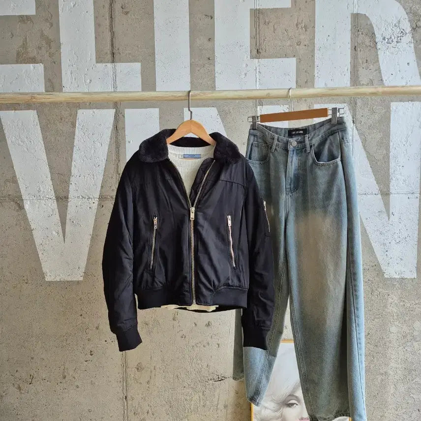 [BUNJANG] Mango Fleece Bomber Jacket / 망고  봄버 자켓 (S6