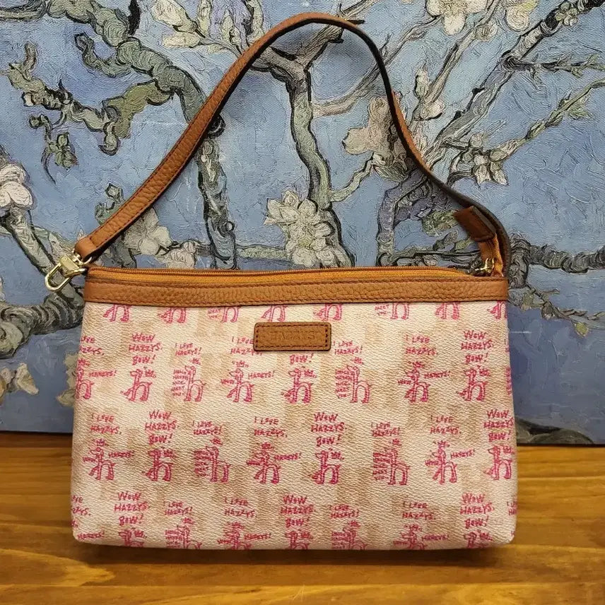 [BUNJANG] Hazzys Logo Pattern Shoulder Bag Pink / Hazzys 로고 패턴 숄더백 핑크