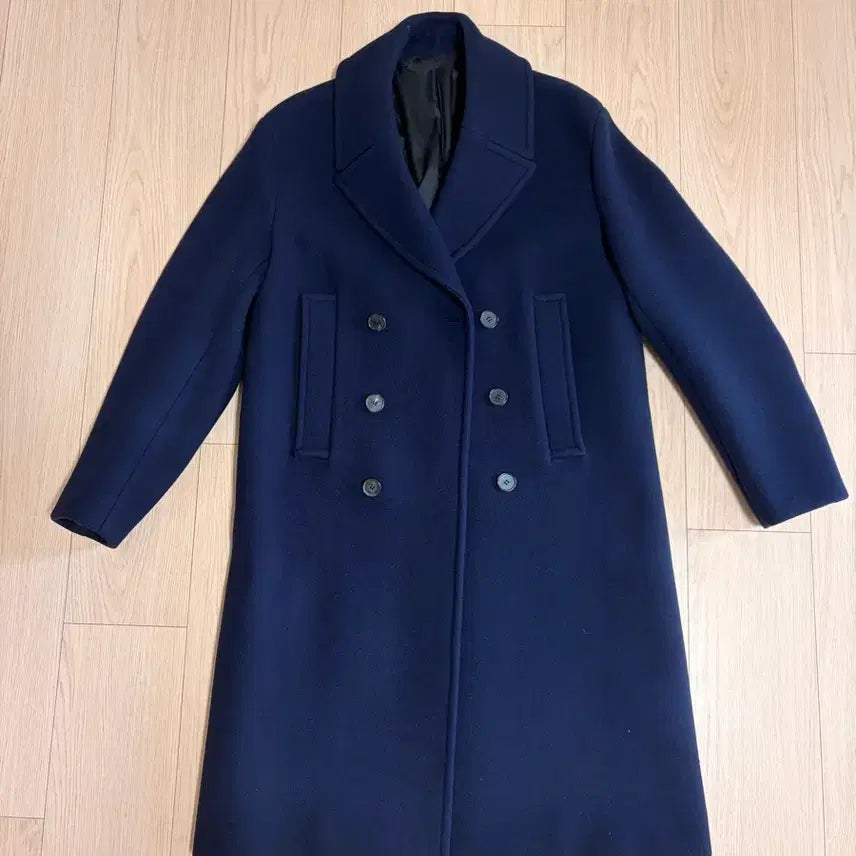 [BUNJANG] MAMAGARI Long Peacoat - Navy / 마마가리 롱 피코트 - 네이비 컬러