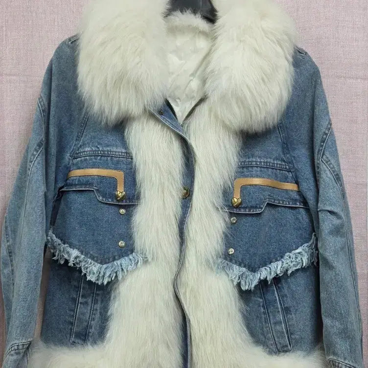[BUNJANG] Y2K Denim Fur Jacket / y2k 데님 퍼 자켓