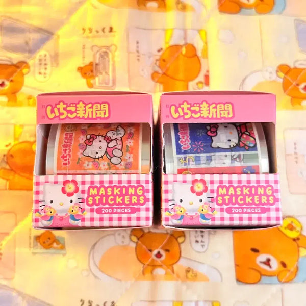 [BUNJANG] Sanrio Hello Kitty Masking Sticker Set (200 Sheets Per Roll) / 키티 마스킹 스티커 세트