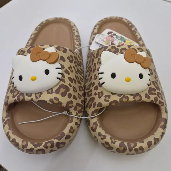 [BUNJANG] Hello Kitty Leopard Pattern Slippers / 키티 레오파드 슬리퍼