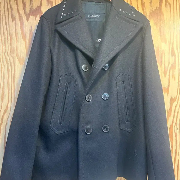 [BUNJANG] Valentino Stud Double Coat Black / 발렌티노 스터드 더블코트 블랙