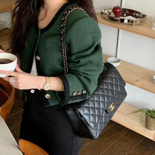 [BUNJANG] Bysini Waffle Coco Tweed Jacket (Green) / 바이씨니 제작 와플코코트위드jk(그린)새상품